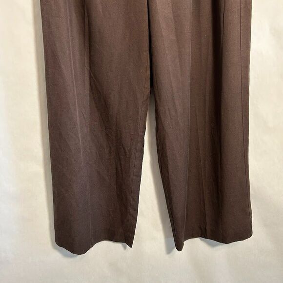 Madewell Slouchy Straight Trouser Pants 12 Brown Drapey Twill Straight Loose Leg - Picture 5 of 8